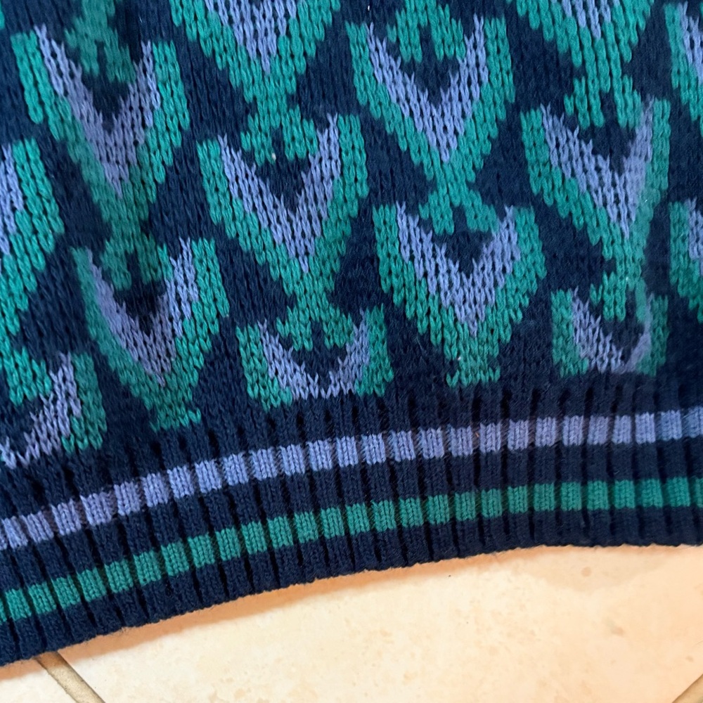 Towncraft Navy and Teal Crewneck Sweater - Picture 5 of 8